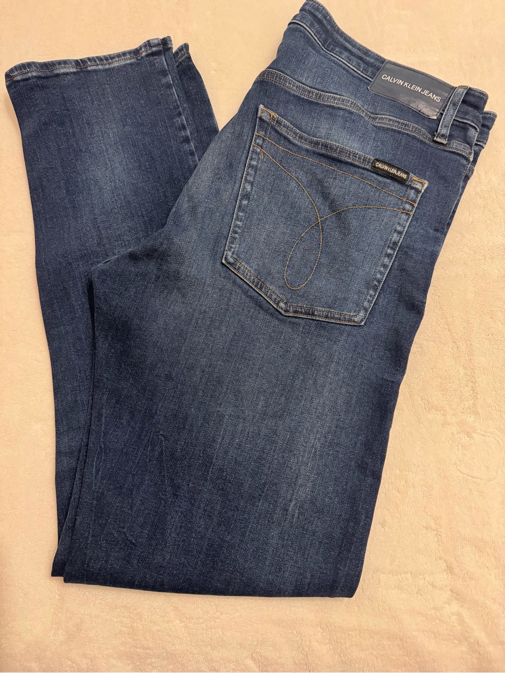 Calvin Klein Jeans Men’s Blue Straight-Leg Denim